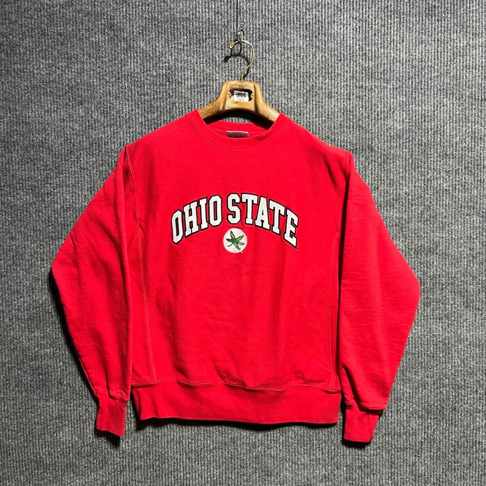 Champion Reverse Weave Ohio State Buckeyes Sweatshirt Mens Medium Red Pullover